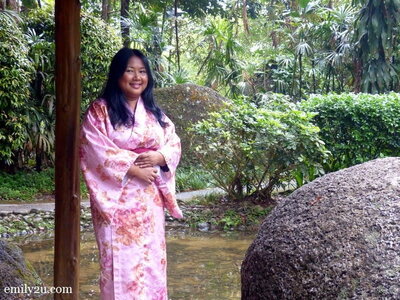 10. Marini strikes a pose in her pink kimono