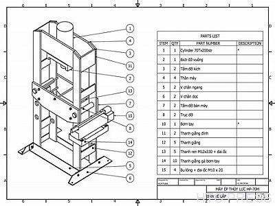 Máy ép thủy lực 50 tấn Model HP-50M kiểu chữ H