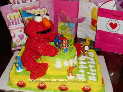 Cool Homemade 2 Tiered Elmo Birthday Cake For My Granddaughter