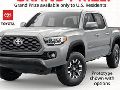 Win a 2020 Toyota Tacoma TRD 4x4 from Cabela's