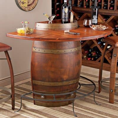 135 Wine Barrel Furniture Ideas You Can Diy Or Photos Vintage Oak Half Wine Barrel Bar