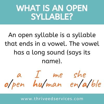 what is an open syllable