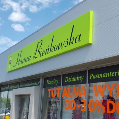 Kaseton reklamowy wykonany z dibondu