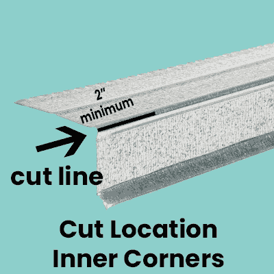 cut mark for drip edge corner