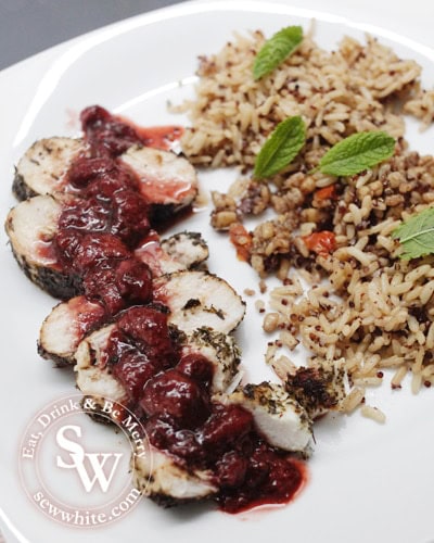 Sew White Strawberry and balsamic vinegar herb crust chicken 1