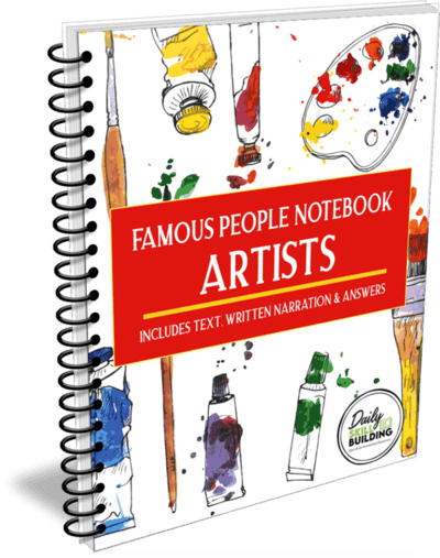 Famous People Notebook Artists white colored workbook cover with paints all over it