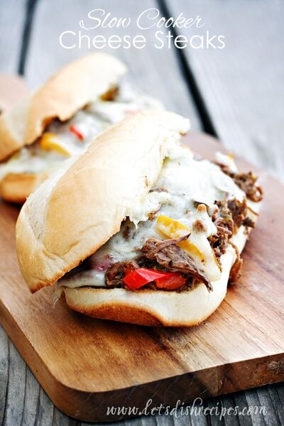 Slow Cooker Cheese Steak Sandwiches