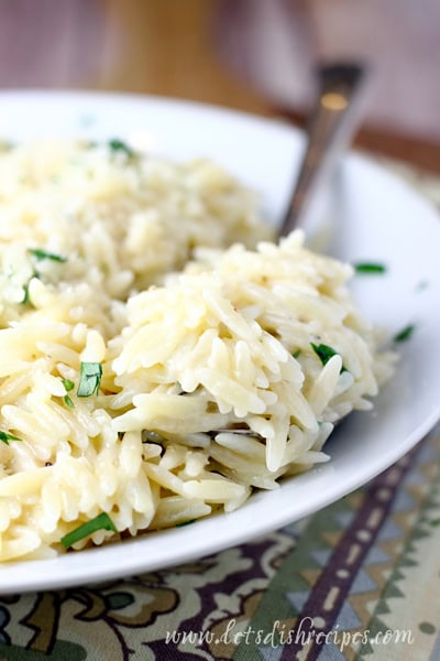 Garlic Parmesan Orzo Let S Dish Recipes Rice cooker recipes and rice cooker reviews: garlic parmesan orzo let s dish recipes