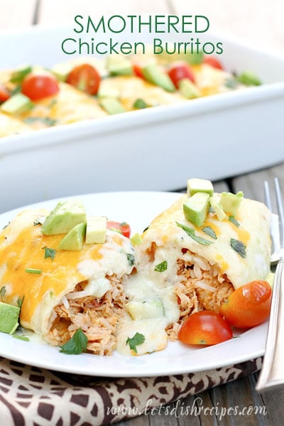 Smothered Chicken Burritos Let S Dish Recipes