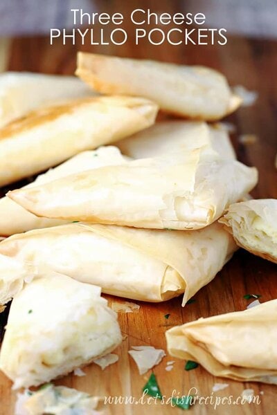 Three Cheese Phyllo Pockets Let S Dish Recipes