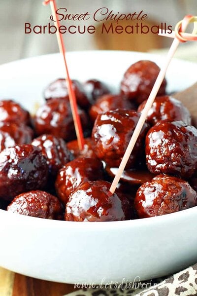 Sweet Chipotle Barbecue Meatballs Let S Dish Recipes Barbecue spaghetti & meatballs recipe. sweet chipotle barbecue meatballs