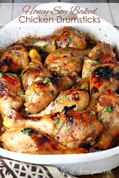 Honey Soy Baked Chicken Drumsticks Let S Dish Recipes