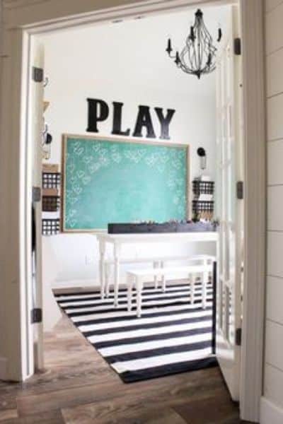Shabby Chic Black and White Playroom