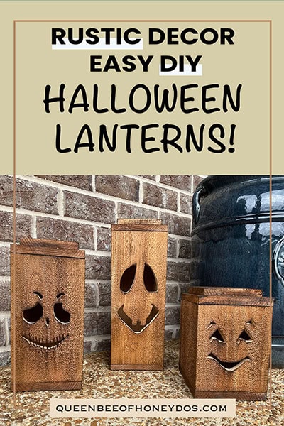 rustic Halloween lanterns pin