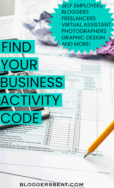 Business Activity Code For Bloggers And Related Businesses Blogger S Beat