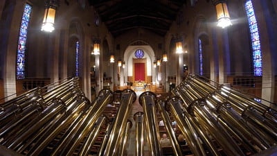 mounted trumpet on pipe organ