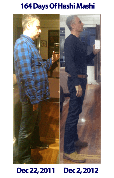 how to lose 75 pounds in 6 month results with the Hashi Mashi Diet and Training plan