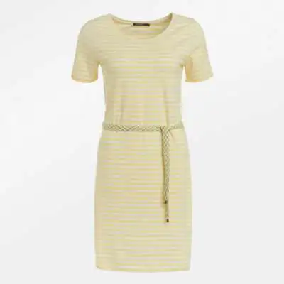 Greenbomb soft dress yellow stripes