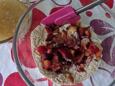Whole Wheat flour with pitted plums