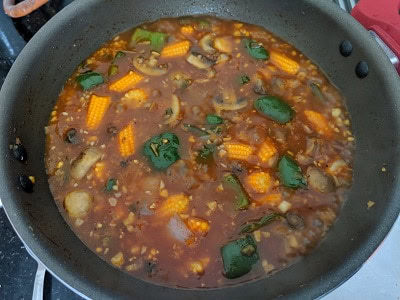 vegetables in hot garlic sauce is ready to serve