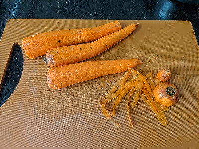 Wash and Peel the carrots before grating for the Kosumalli salad
