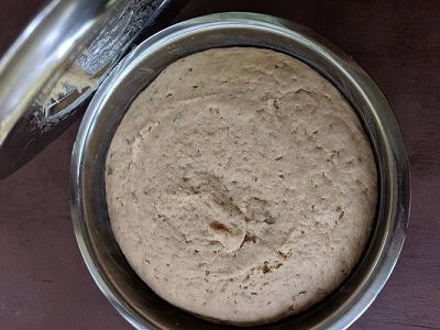 Proofed dough is ready - it is double in volume