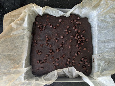 GF Chocolate banana cake is ready after baking for 40 minutes