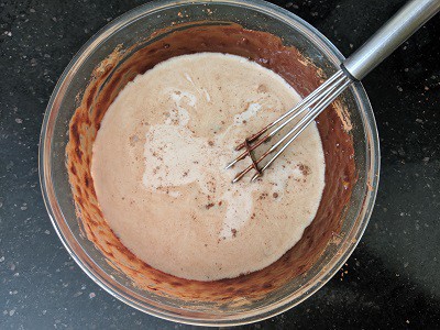 Milk added to the wet ingredients