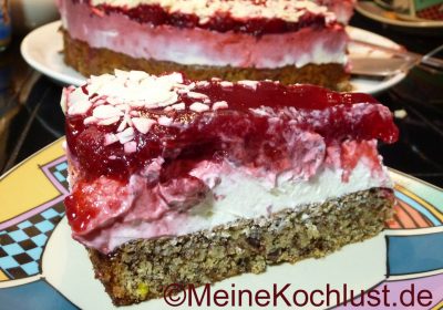 Himbeer-Mascarpone-Torte mit Nussboden