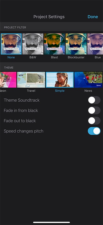 iMovie on iPhone X