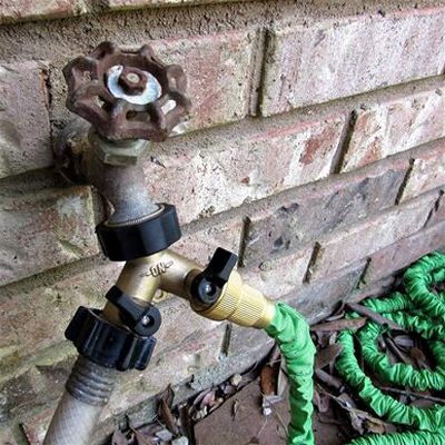 IPOW Solid Brass Body Backyard 2 Way Y Valve Garden Hose Connector Splitter