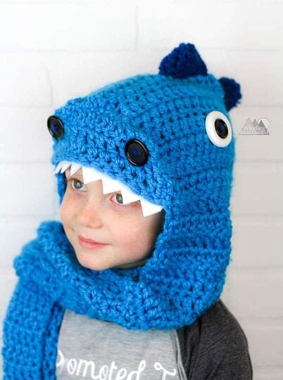 hooded dragon scarf