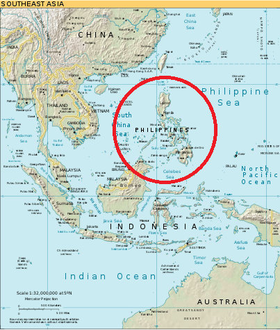 This map shows where the Philippine DNA region is located on Ancestry DNA