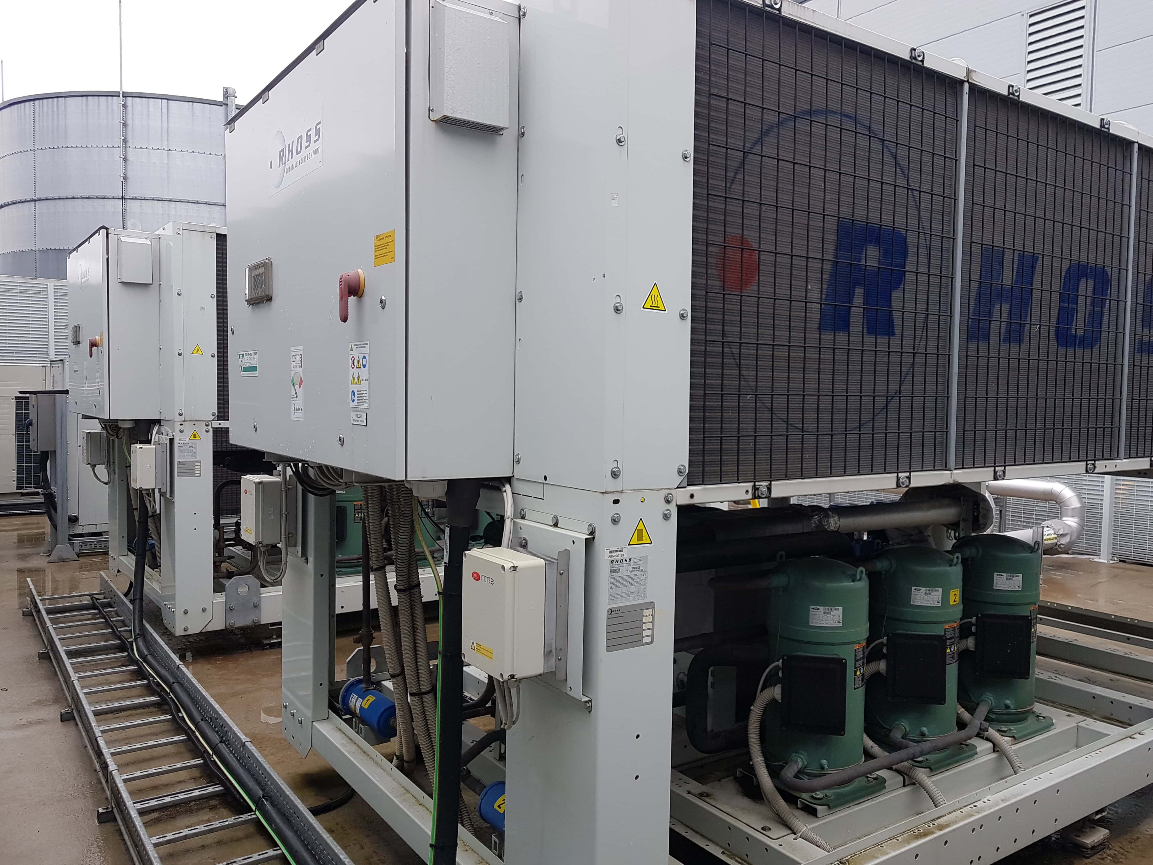 Chiller Maintenance outside in chiller compound