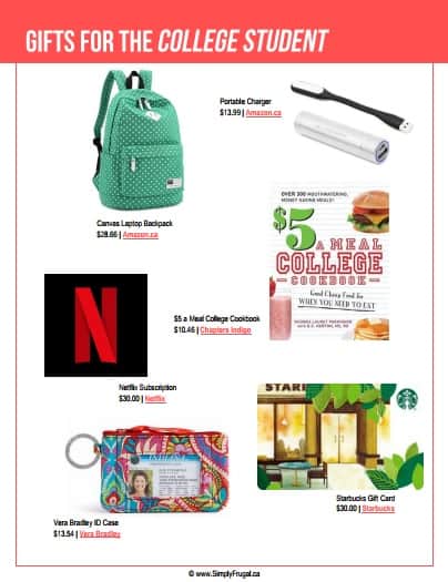 Gift ideas for the college student #giftideas