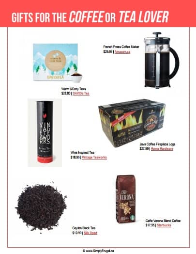 Gift ideas for the Coffee or Tea Lover. $30 or Less!