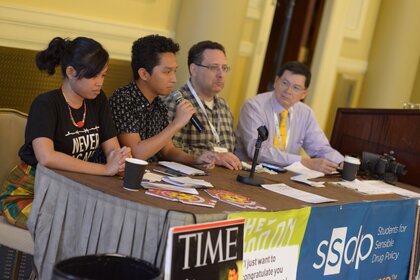 SSDP activists from the Philippines, Justine Balane '17 and Shamah Bulangis '17, speak about their work fighting the drug war at #SSDP2018.