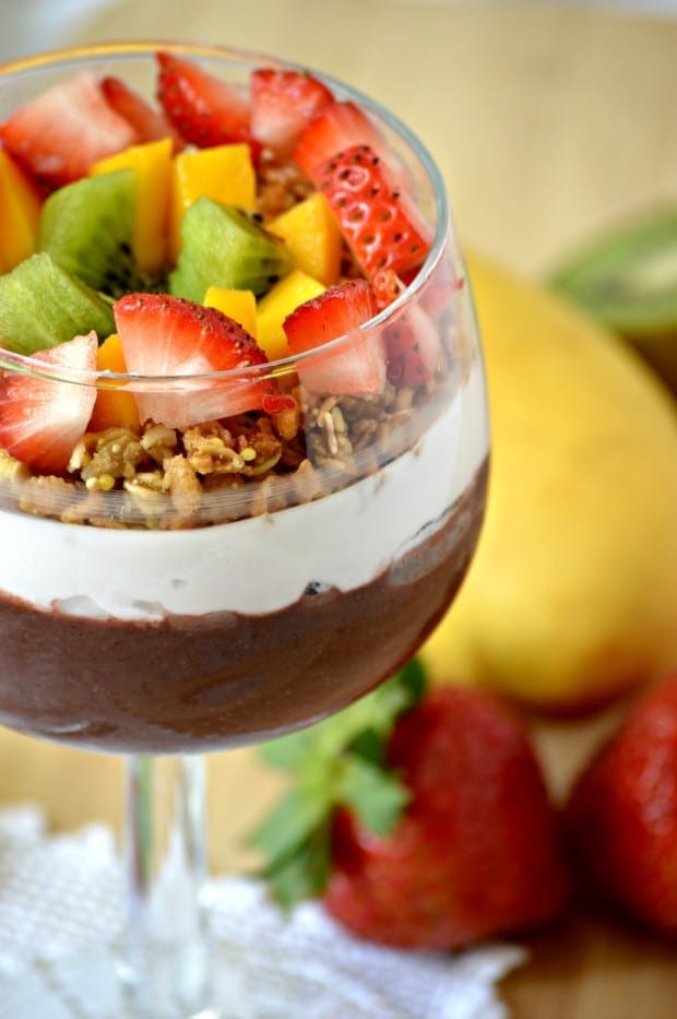 Layered Acai and Granola Smoothie Bowls