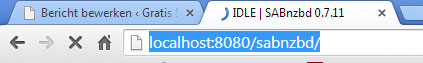SABnzbD opent zich in een browser-venster.