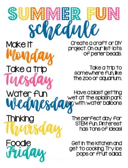 Summer Schedules for Kids that will Save your Sanity | Simply Well Balanced