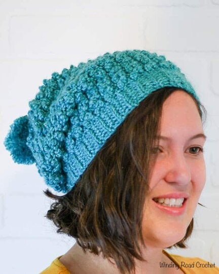 This beautiful fall inspired free crochet pattern is a great addition to any closet. The Ton’s of texture slouch beanie has a beautiful rustic texture and a simple construction. This beanie works up quick and the accompanying crochet stitch video tutorials makes this hat doable by even begginers.