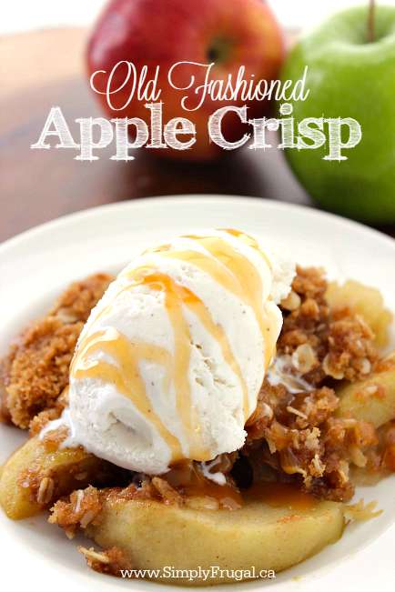 This Old Fashioned Apple Crisp recipe will make for a great family dessert this fall. Apples topped with an oat streusel topping then baked, pure deliciousness. Since this dish requires only a few ingredients, it comes together quite quickly.