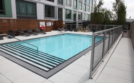 Troy rooftop apartment pool