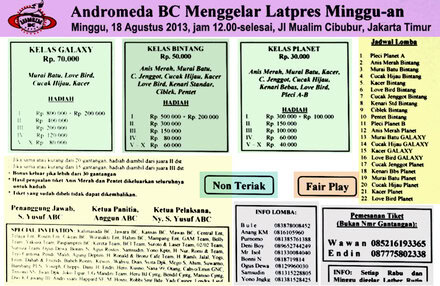 Brosur Latpres Spesial Andromeda BC Jakarta