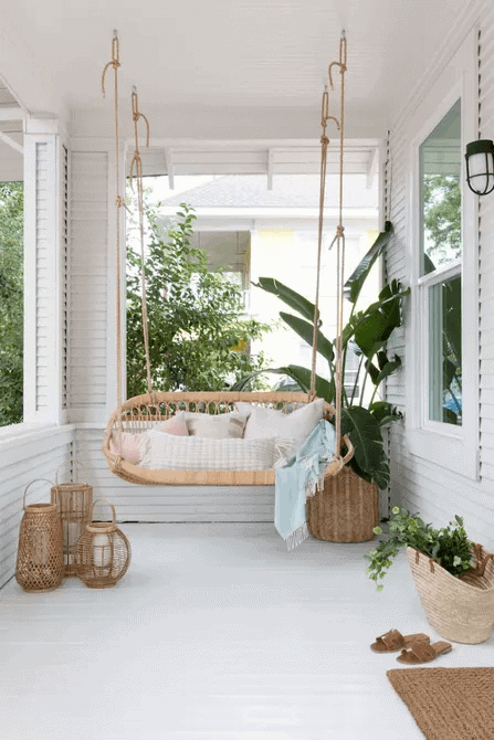 RELAXING BOHO CHIC FOR SMALL FRONT PORCH DESIGN IDEAS