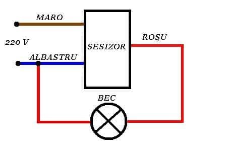 Schema de montaj senzor de miscare 1 senzor de miscare