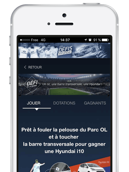 Application Facebook pour les défis Hyundai