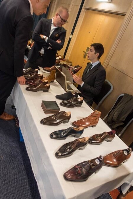 Gabriel Öberg Bustad, Store Manager at Skoaktiebolaget, was on spot to showcase Gaziano & Girling's shoes.