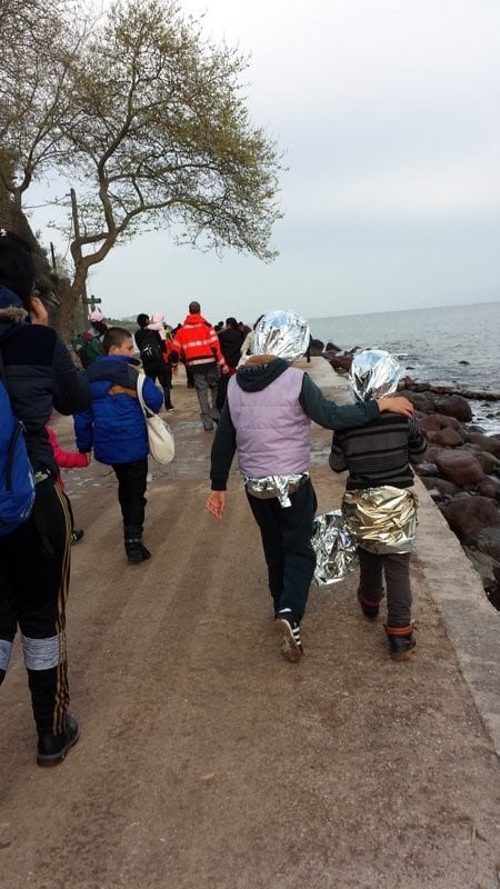 Children arriving Lesvos, Greece