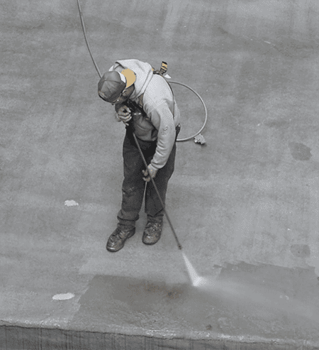cleaning a SPF roof